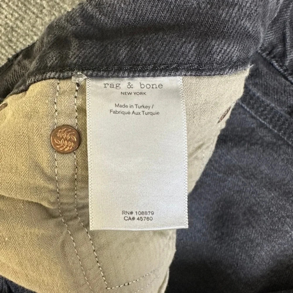 Rag & Bone Highland Washed Black Cotton Button Fly Jeans Size 34 MED22P1238BBHI